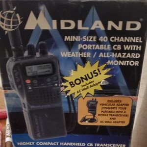 Midland Black Mini-Size Portable CB Radio with Weather Monitor